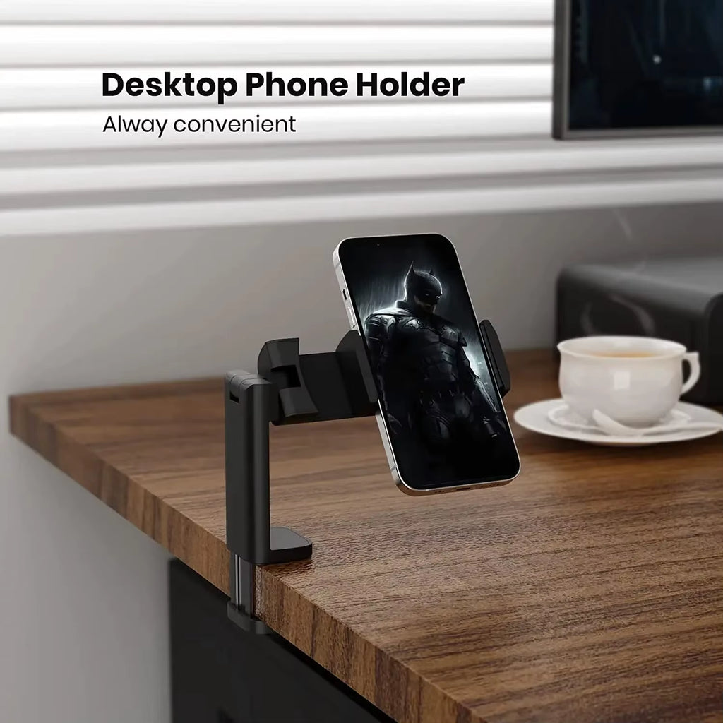 Universal 360 Rotate Foldable Airplane Travel Phone Holder Stand Mount Desk Lazy Car Seat Flying Holder for 4.7-6.9 Inch Phone