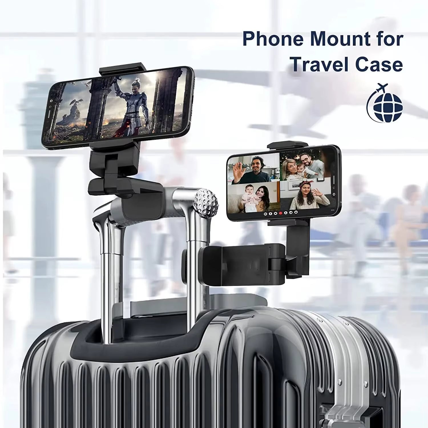 Universal 360 Rotate Foldable Airplane Travel Phone Holder Stand Mount Desk Lazy Car Seat Flying Holder for 4.7-6.9 Inch Phone