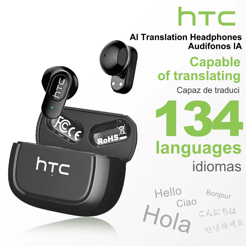 NE51 Bluetooth Earphones TWS Sport Wireless Headphones Long Life with Mic In-Ear Earbuds AI Translator Earbuds