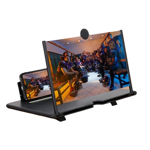 12” 3D HD Phone Screen Magnifier – Foldable Smartphone Screen Amplifier Stand for Movies, Videos & Eye Protection (No Battery Required)