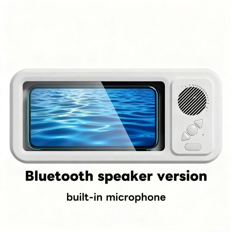 Bathroom Shower Waterproof Phone Holder Bluetooth Speaker 360°Rotation Touch Screen Mobile Phone Box Watch Movie Listening Music