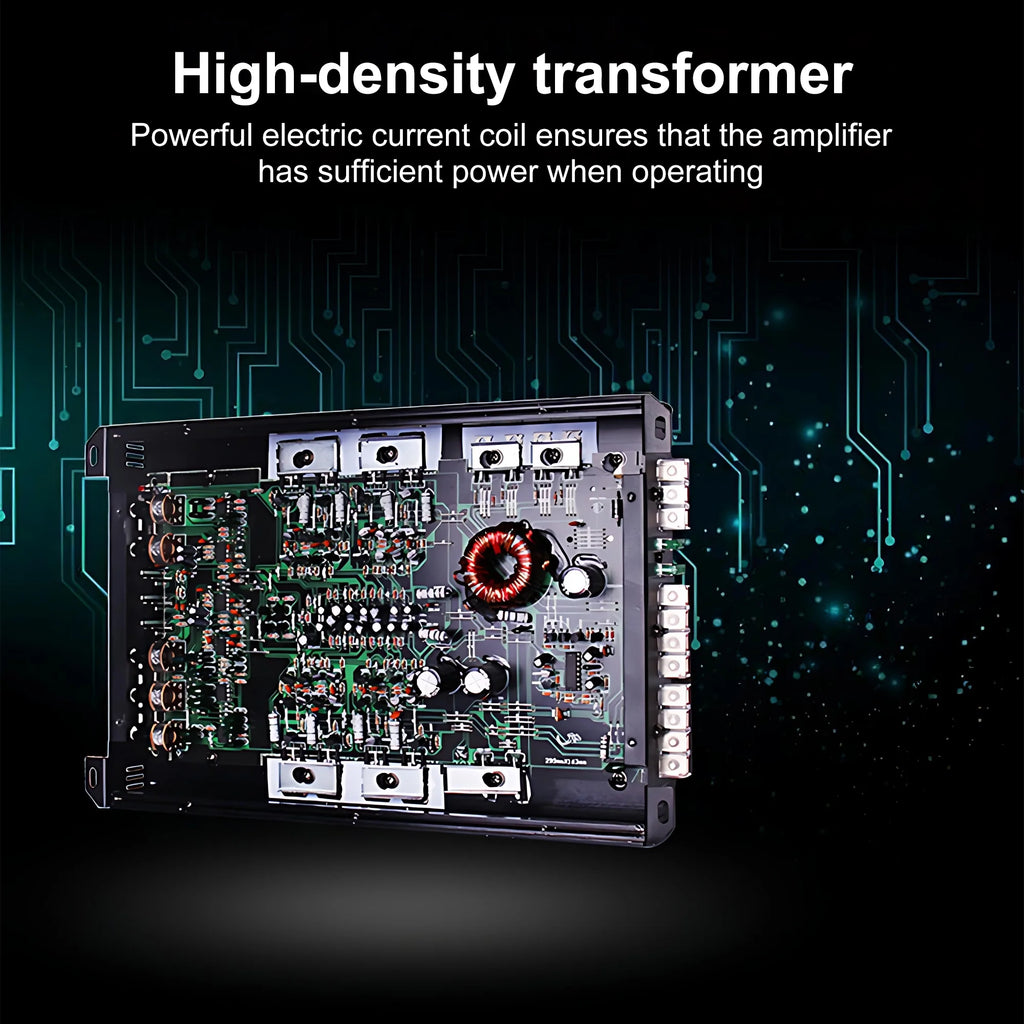 2000W Car Amplifier 4 Channel,  Digital Car Amplifier Stereo Class A/B Amp Audio with 2/4 Ohm Stable, Adjustable Low/High Pass, Bass Boost