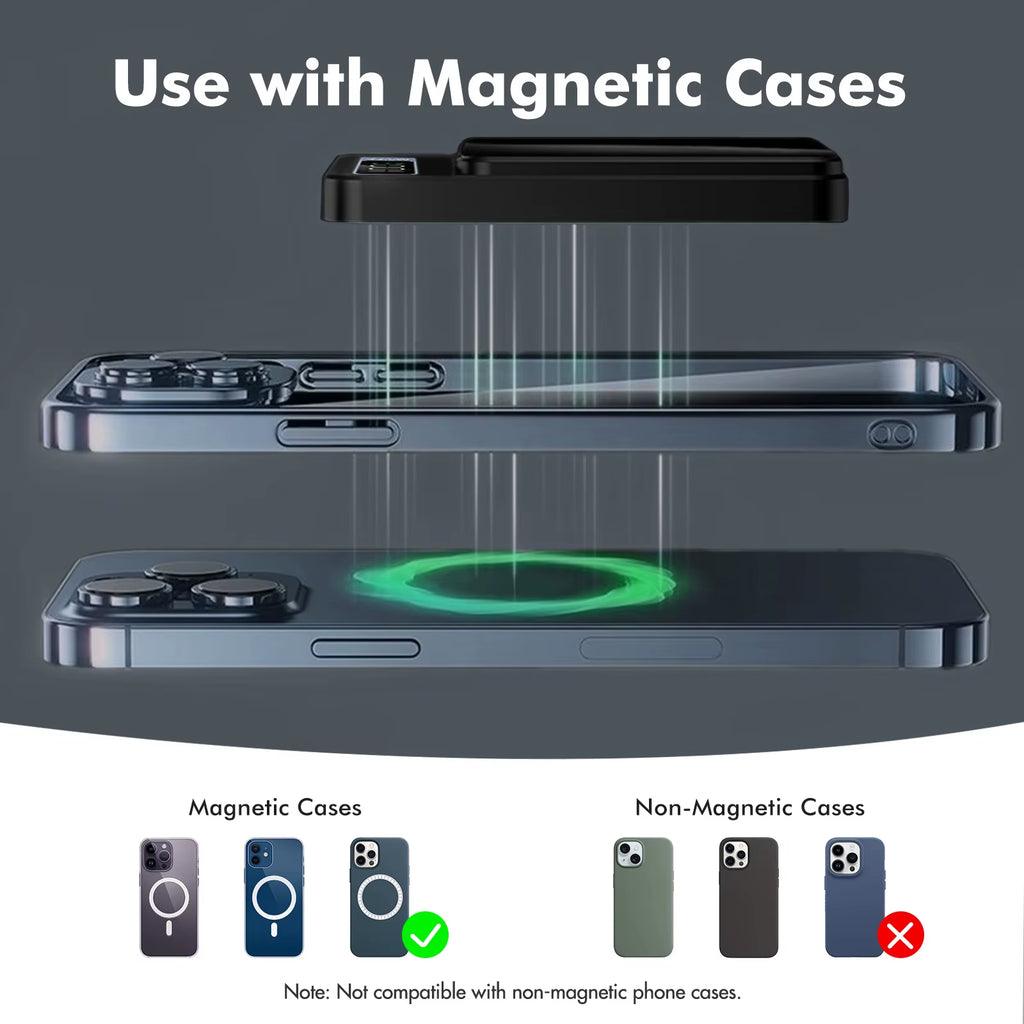 Wireless Power Bank 2-In-1 Magnetic 10000Mah Portable Charger Fast Charging 22.5W LED Power Display for Iphone Xiaomi Samsung