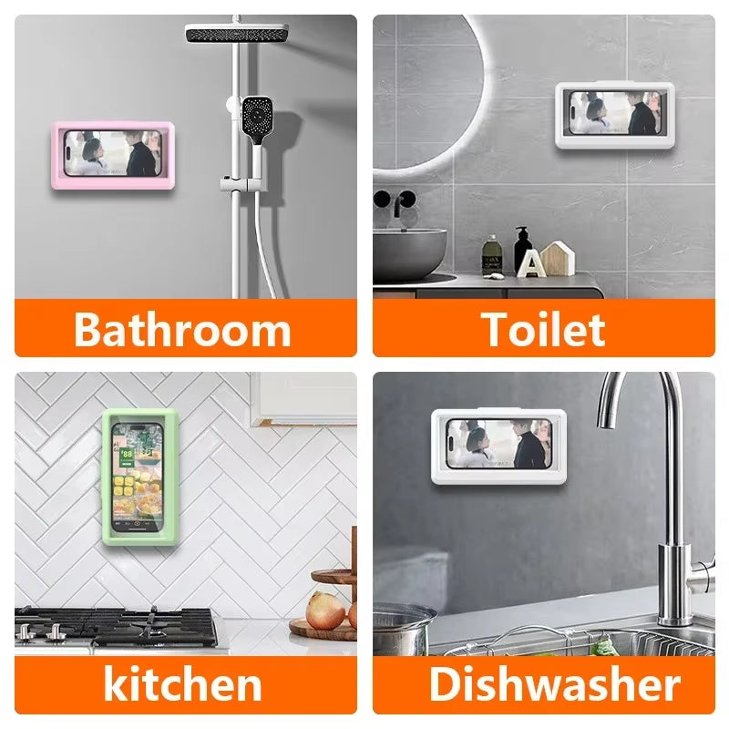 Fixed  Waterproof and Anti-Fog Mobile Phone Case for Bathroom Shower Phone Holder Waterproof Can Touched Shower Phone