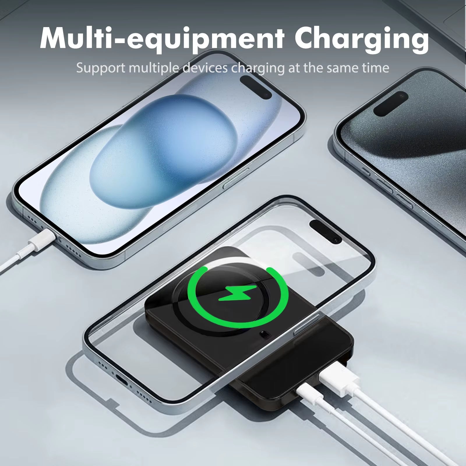 Wireless Power Bank 2-In-1 Magnetic 10000Mah Portable Charger Fast Charging 22.5W LED Power Display for Iphone Xiaomi Samsung