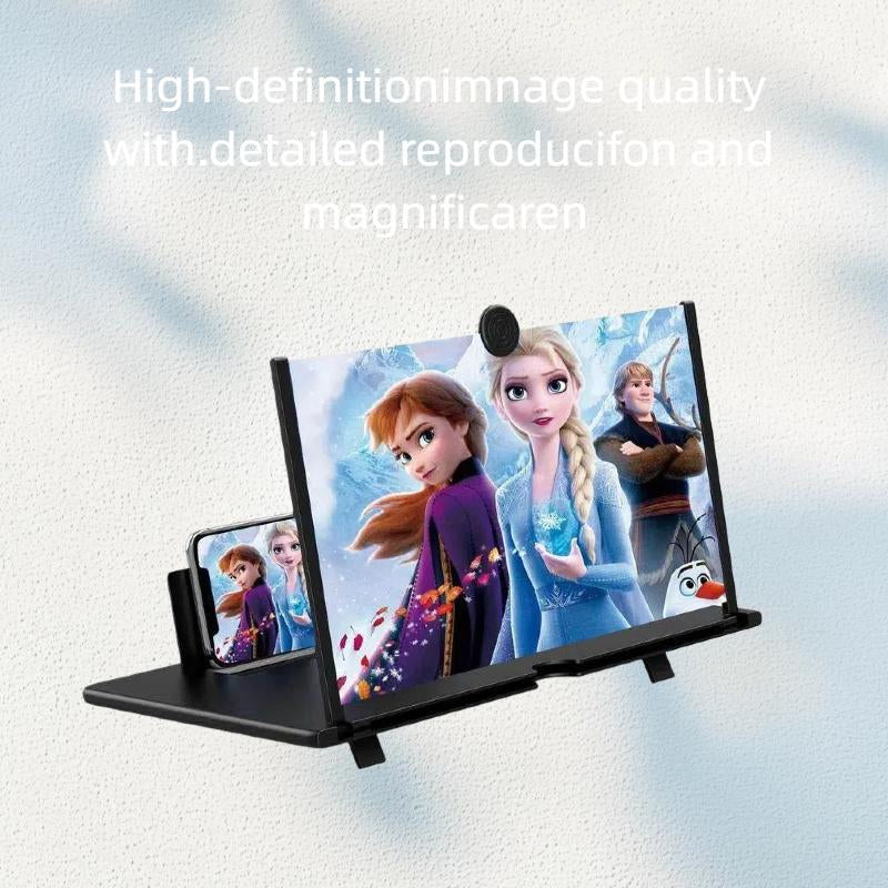 12” 3D HD Phone Screen Magnifier – Foldable Smartphone Screen Amplifier Stand for Movies, Videos & Eye Protection (No Battery Required)