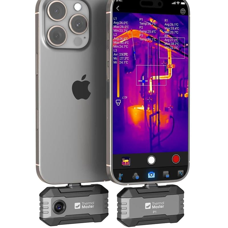 Thermal Camera for USB-C Iphone and Android, P1 Thermal Imaging Camera with 320×240 X³ IR Resolution, -4℉ to 1112℉, 160×120 Infrared Camera (Ios and Android)
